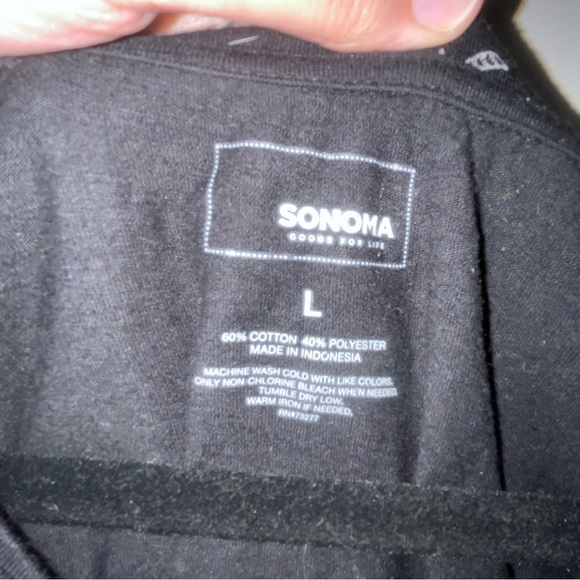 Sonoma Black and White Tank Top with Palm Tree Pattern - Picture 4 of 5